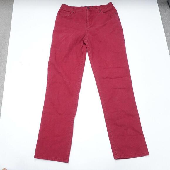 Gloria Vanderbilt Amanda Jeans Womens 8 Red Cotton Stretch Straight Leg 5-Pocket - Picture 1 of 10